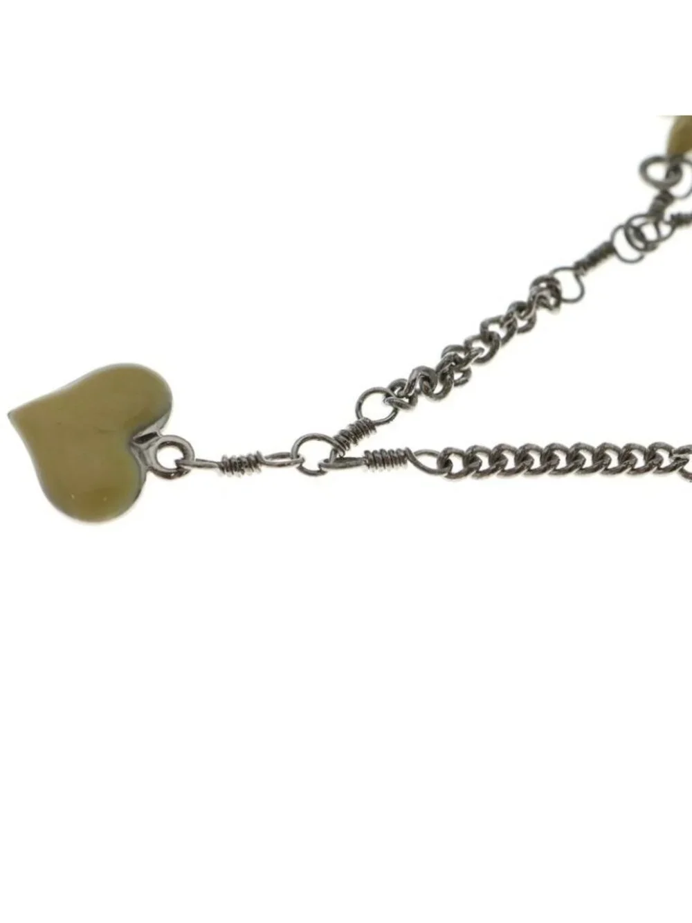 Louis Vuitton Bracelet Sweet Monogram Heart Chain Silver Beige - Picture 6 of 6
